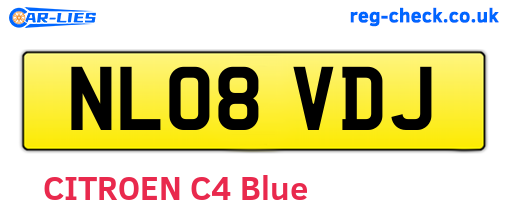 NL08VDJ are the vehicle registration plates.