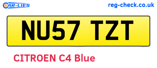 NU57TZT are the vehicle registration plates.