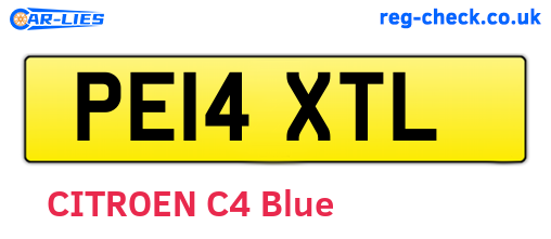 PE14XTL are the vehicle registration plates.