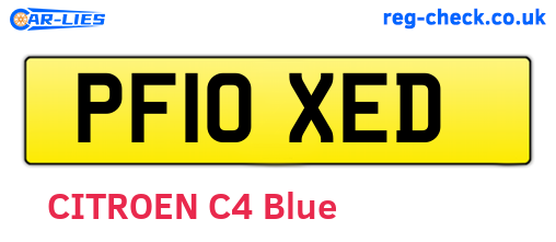 PF10XED are the vehicle registration plates.