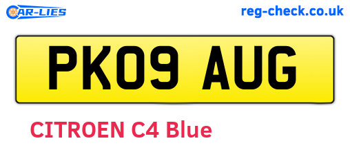 PK09AUG are the vehicle registration plates.