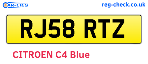 RJ58RTZ are the vehicle registration plates.