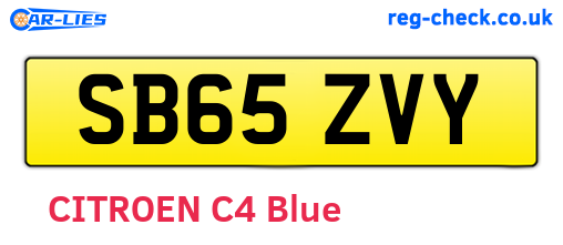SB65ZVY are the vehicle registration plates.
