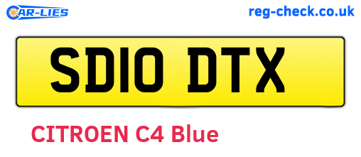 SD10DTX are the vehicle registration plates.
