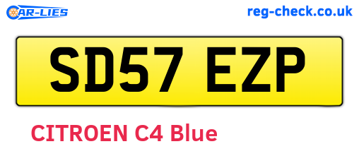 SD57EZP are the vehicle registration plates.