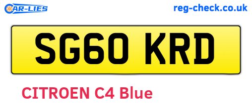 SG60KRD are the vehicle registration plates.