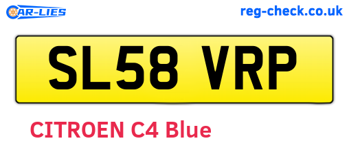 SL58VRP are the vehicle registration plates.