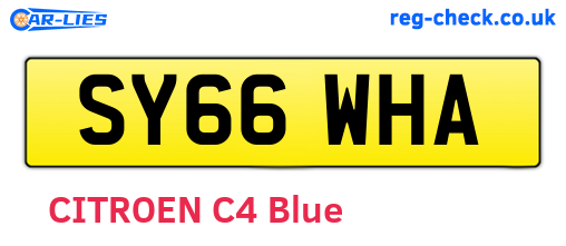SY66WHA are the vehicle registration plates.