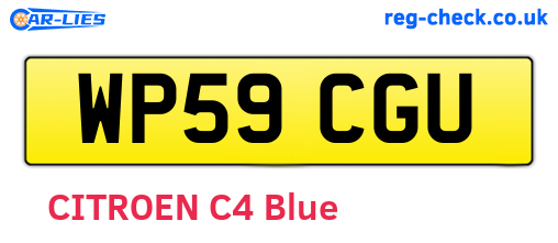 WP59CGU are the vehicle registration plates.