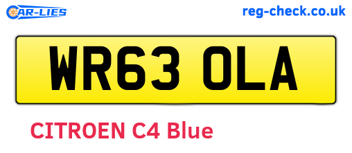 WR63OLA are the vehicle registration plates.