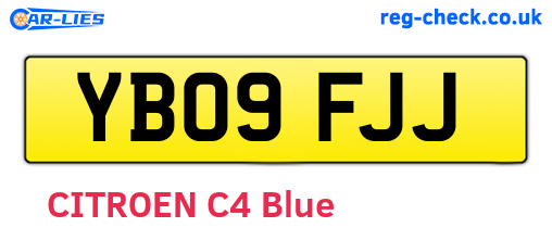 YB09FJJ are the vehicle registration plates.