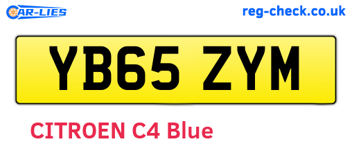 YB65ZYM are the vehicle registration plates.