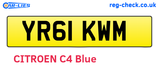 YR61KWM are the vehicle registration plates.