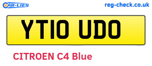 YT10UDO are the vehicle registration plates.