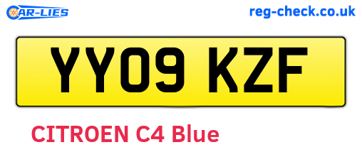 YY09KZF are the vehicle registration plates.