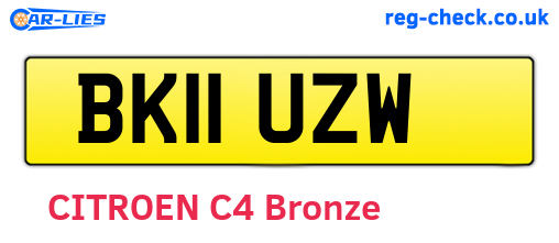 BK11UZW are the vehicle registration plates.