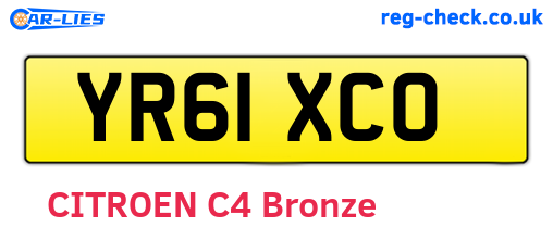 YR61XCO are the vehicle registration plates.