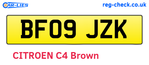 BF09JZK are the vehicle registration plates.