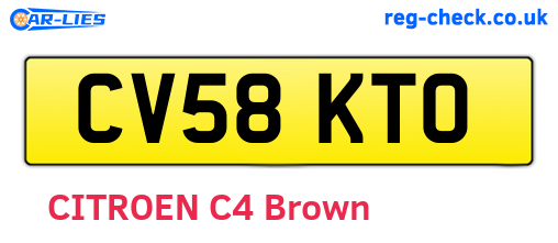 CV58KTO are the vehicle registration plates.