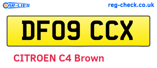 DF09CCX are the vehicle registration plates.
