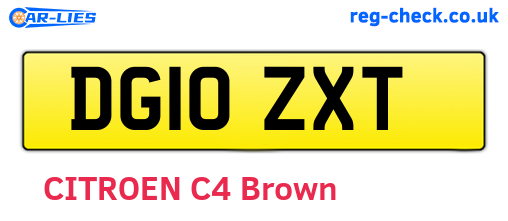 DG10ZXT are the vehicle registration plates.