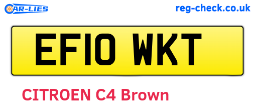EF10WKT are the vehicle registration plates.