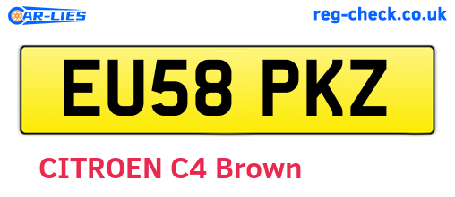 EU58PKZ are the vehicle registration plates.