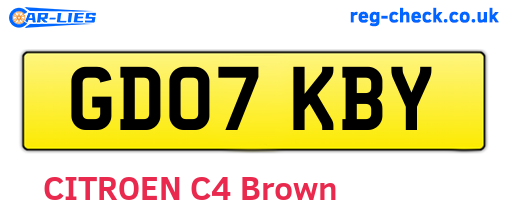 GD07KBY are the vehicle registration plates.