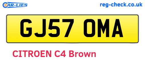 GJ57OMA are the vehicle registration plates.