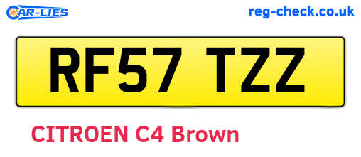 RF57TZZ are the vehicle registration plates.