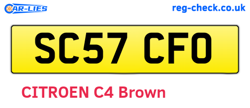 SC57CFO are the vehicle registration plates.