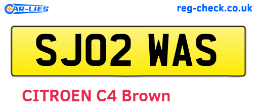 SJ02WAS are the vehicle registration plates.