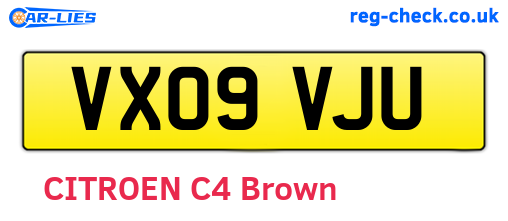 VX09VJU are the vehicle registration plates.