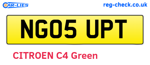 NG05UPT are the vehicle registration plates.