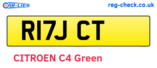 R17JCT are the vehicle registration plates.