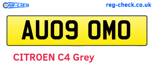 AU09OMO are the vehicle registration plates.