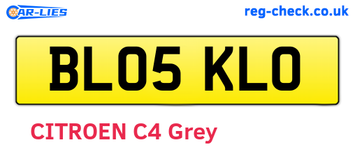 BL05KLO are the vehicle registration plates.