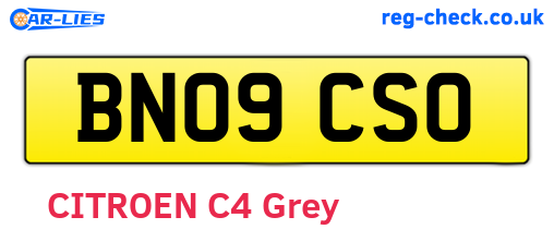 BN09CSO are the vehicle registration plates.