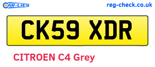 CK59XDR are the vehicle registration plates.
