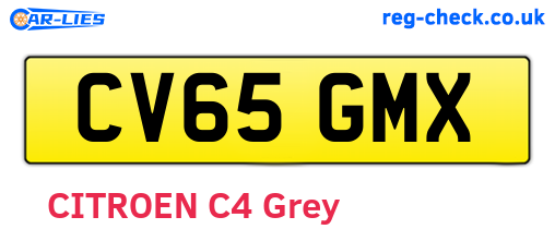 CV65GMX are the vehicle registration plates.