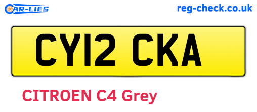 CY12CKA are the vehicle registration plates.
