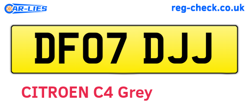 DF07DJJ are the vehicle registration plates.