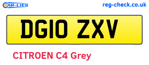 DG10ZXV are the vehicle registration plates.