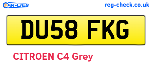 DU58FKG are the vehicle registration plates.