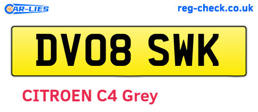DV08SWK are the vehicle registration plates.