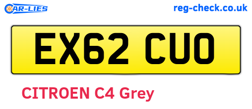 EX62CUO are the vehicle registration plates.