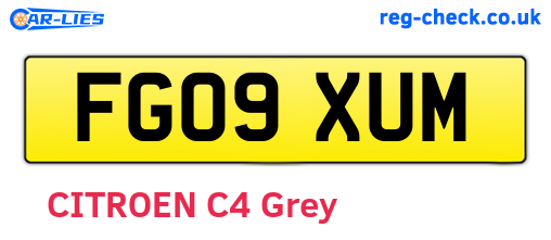 FG09XUM are the vehicle registration plates.