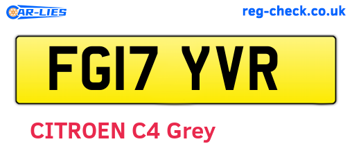 FG17YVR are the vehicle registration plates.