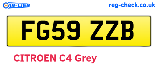 FG59ZZB are the vehicle registration plates.