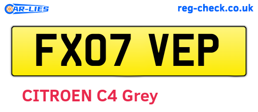 FX07VEP are the vehicle registration plates.